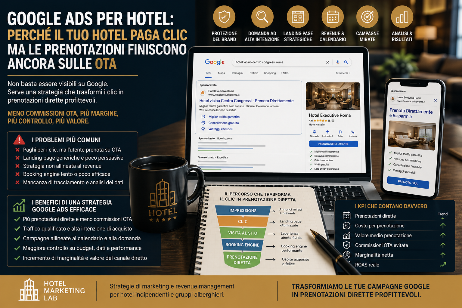 Google Ads per Hotel: perché il tuo hotel paga clic ma le prenotazioni finiscono ancora sulle OTA