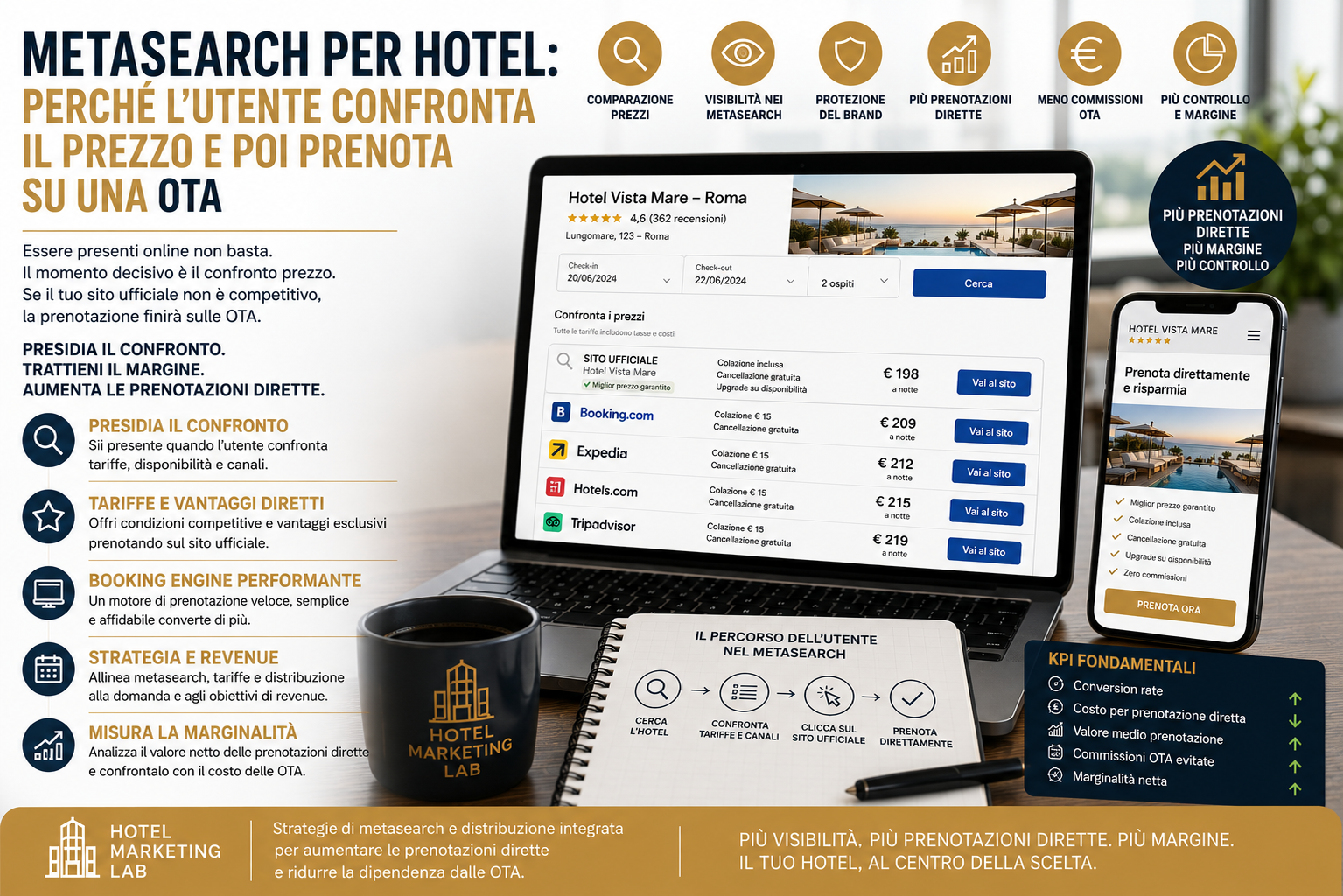 Metasearch per Hotel: perché l’utente confronta il prezzo e poi prenota su una OTA