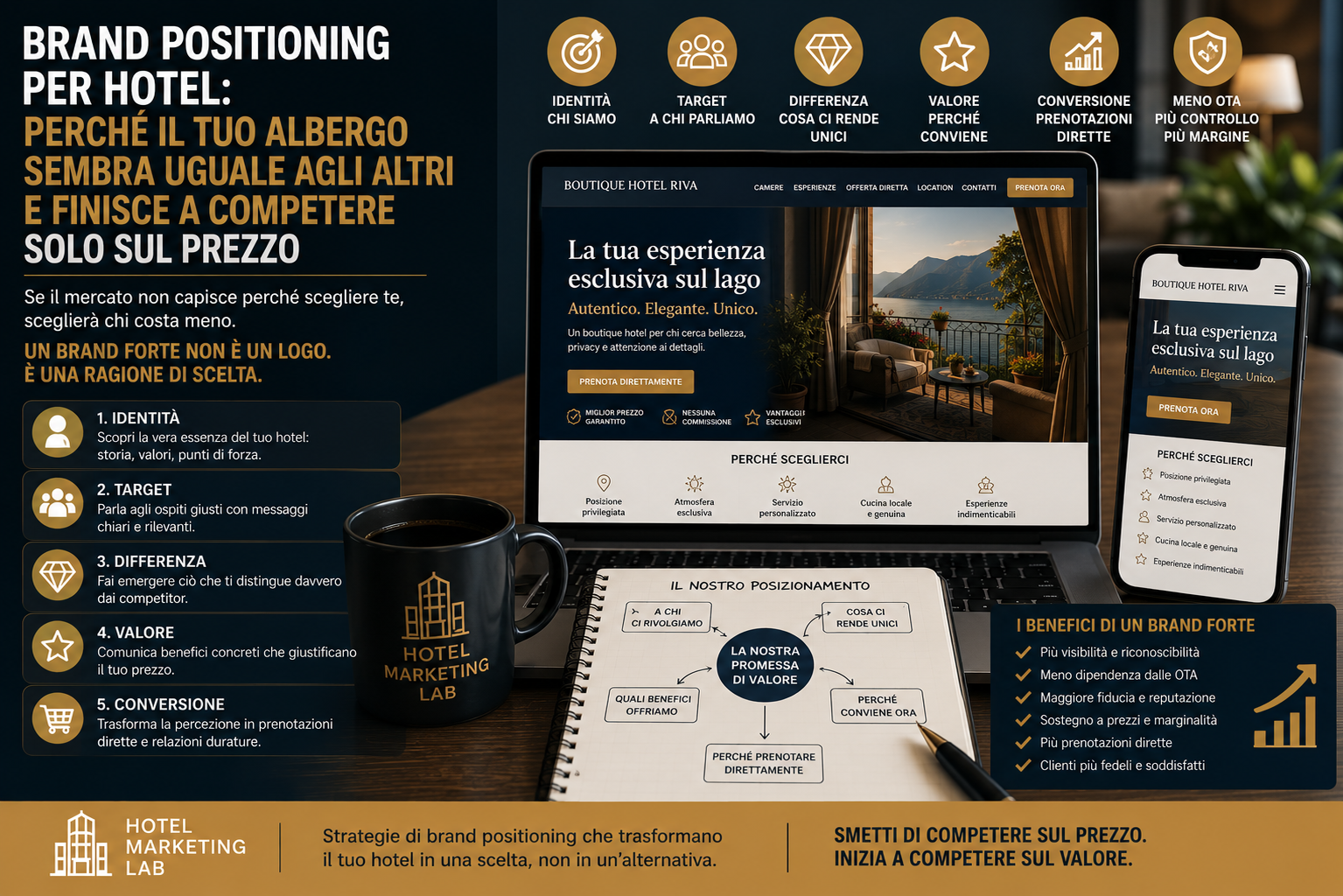 Brand Positioning per Hotel: perché il tuo albergo sembra uguale agli altri e finisce a competere solo sul prezzo