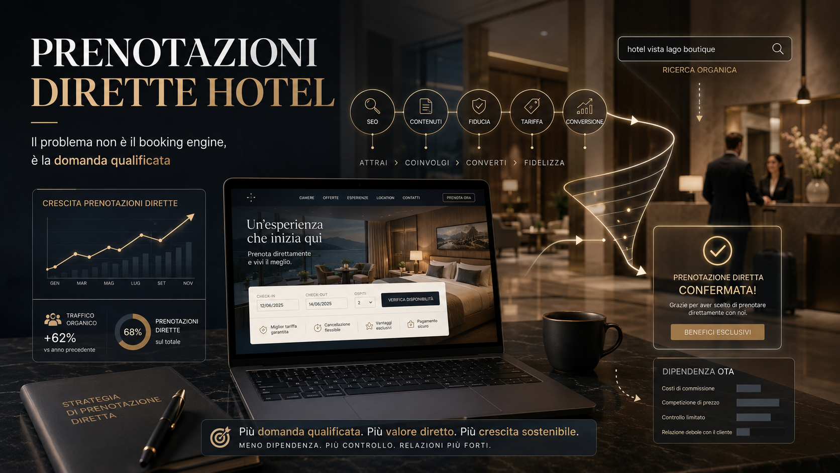 Prenotazioni dirette hotel: il problema non è il booking engine, è la domanda qualificata